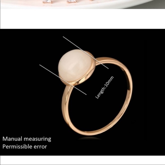 New Women’s 18K Rose Gold Plated Round Opal Ring - Picture 4 of 8